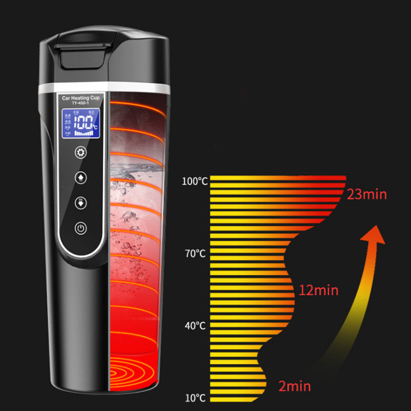 Tragbare Auto-Flasche Smart Touch Digitalanzeige Isolierbecher Zuhause Reisen Heizbecher Wasserflasche