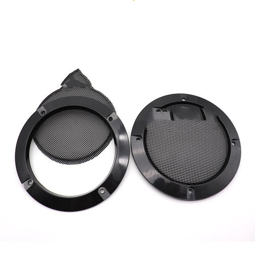Car speaker grille mask set with round mesh insert and black mounting ring.