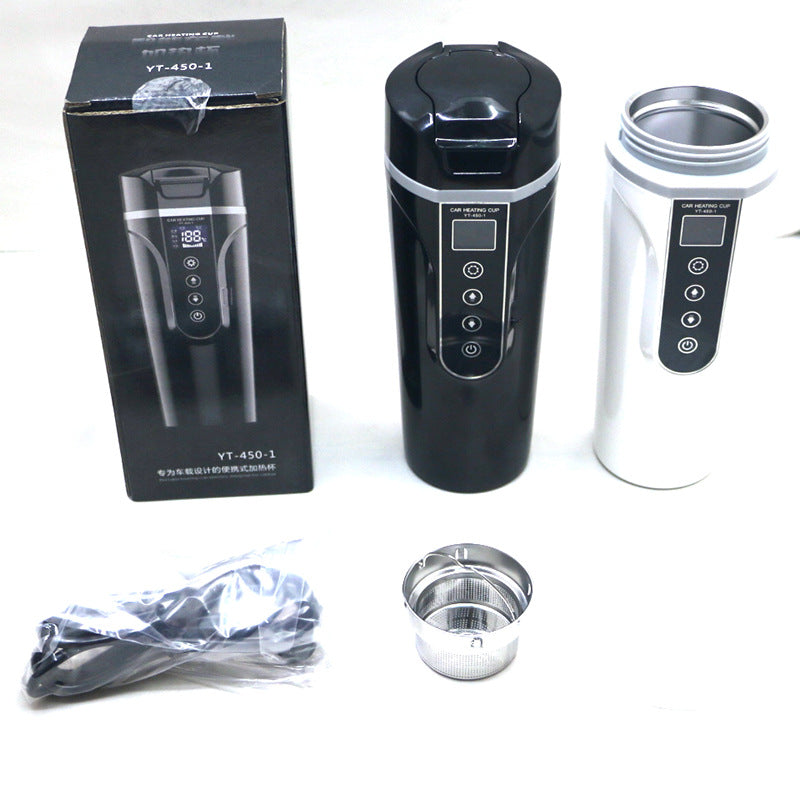 Tragbare Auto-Flasche Smart Touch Digitalanzeige Isolierbecher Zuhause Reisen Heizbecher Wasserflasche