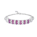 S925 Sterling Silver Purple Garnet Bracelet Women Fashion Zircon Light Luxury Jewelry