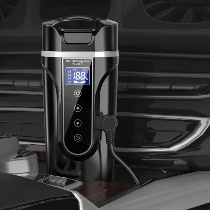 Tragbare Auto-Flasche Smart Touch Digitalanzeige Isolierbecher Zuhause Reisen Heizbecher Wasserflasche