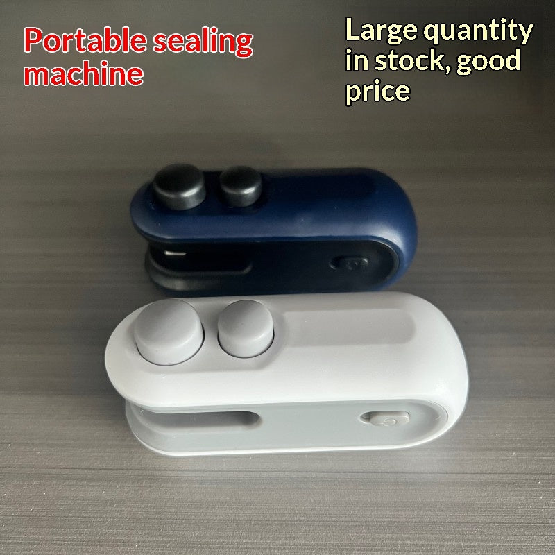 White and blue portable bag sealer base with two top buttons