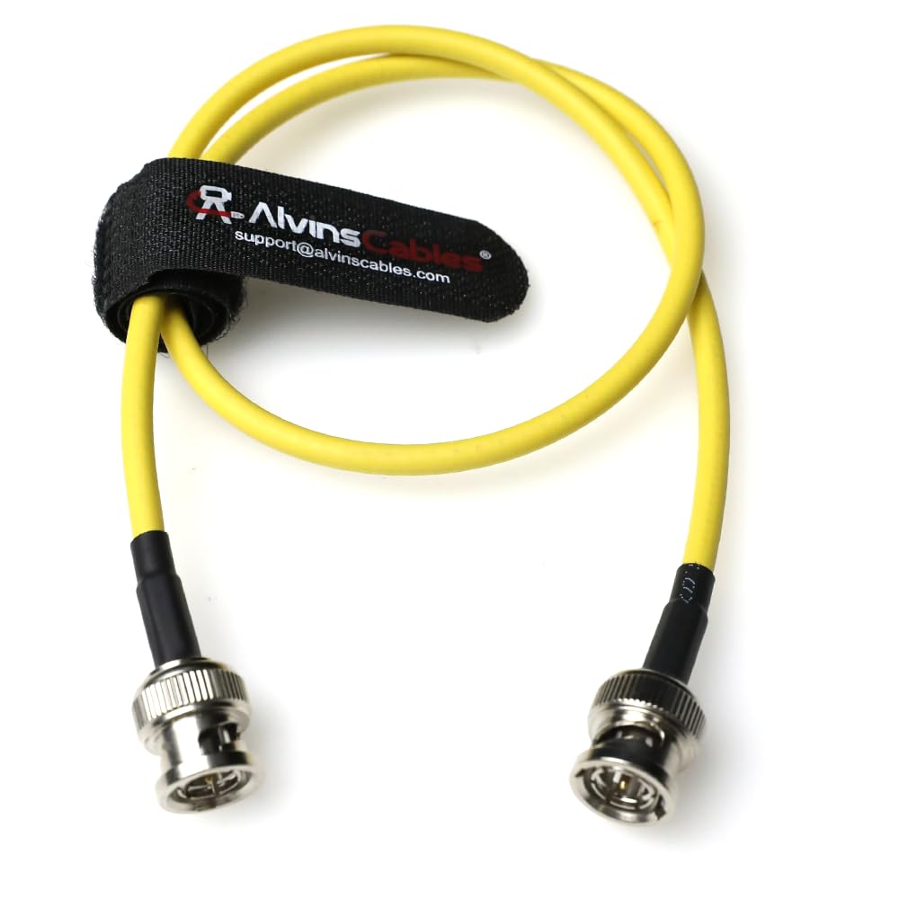 Alvin's Cables 12G SDI Cable Flexible, BNC Male to Male Right Angle for RED Komodo| Atomos Monitor 75 Ohm Shielded Cable for 4K Video Camera 50cm|19in