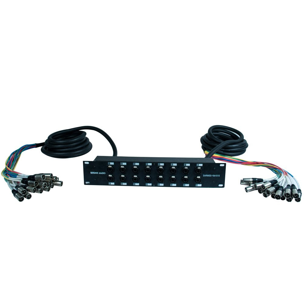 Seismic Audio SARMSS-16x515 Rackmount 16-Kanal XLR TRS Kombi Splitter Snake Kabel – 1,5 m & 4,5 m XLR-Kabelstränge