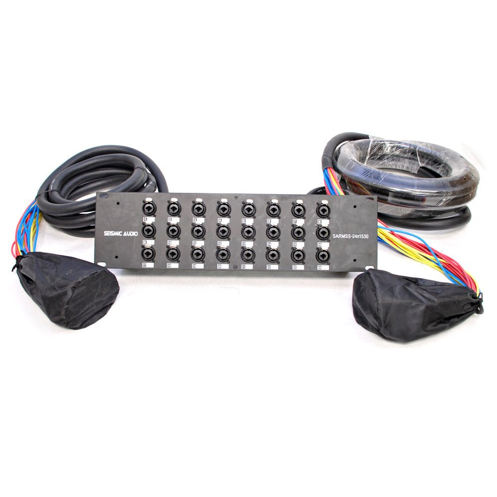 Seismic Audio SARMSS-16x515 Rackmount 16-Kanal XLR TRS Kombi Splitter Snake Kabel – 1,5 m & 4,5 m XLR-Kabelstränge