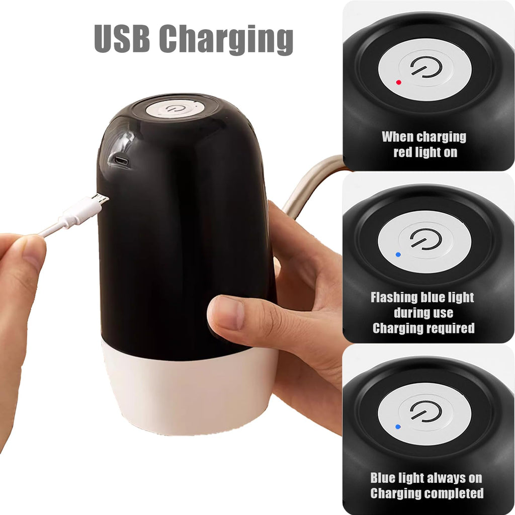 Echte Dual-Wasserpumpe 5 Gallonen Wasserspender, tragbarer Wasserkrug mit hoher Batteriekapazität, USB-Ladefunktion, einfach zu bedienender Wasserspender für 5-Gallonen-Flaschen Camping