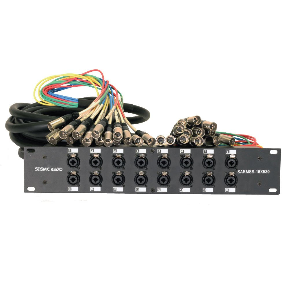 Seismic Audio SARMSS-16x515 Rackmount 16-Kanal XLR TRS Kombi Splitter Snake Kabel – 1,5 m & 4,5 m XLR-Kabelstränge