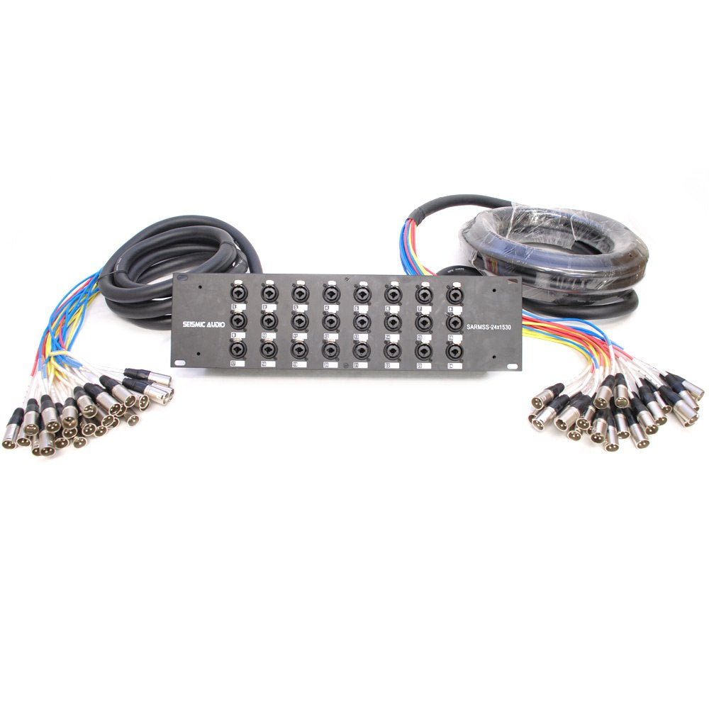 Seismic Audio SARMSS-16x515 Rackmount 16-Kanal XLR TRS Kombi Splitter Snake Kabel – 1,5 m & 4,5 m XLR-Kabelstränge