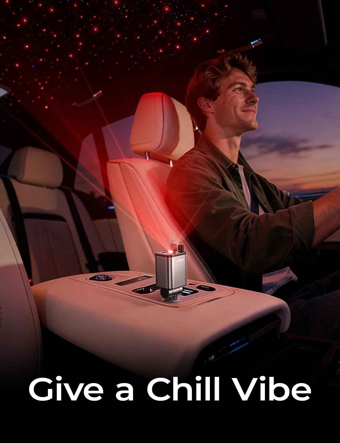 LISEN Retractable Car Charger, Gifts for Mothers Day 2026, 84W Car Charger USB C Fast Charge, Gifts for Mom Dad Him Her, Travel Essentials Car Accessories for Men Women Gifts for iPhone 17 16 15 14 13