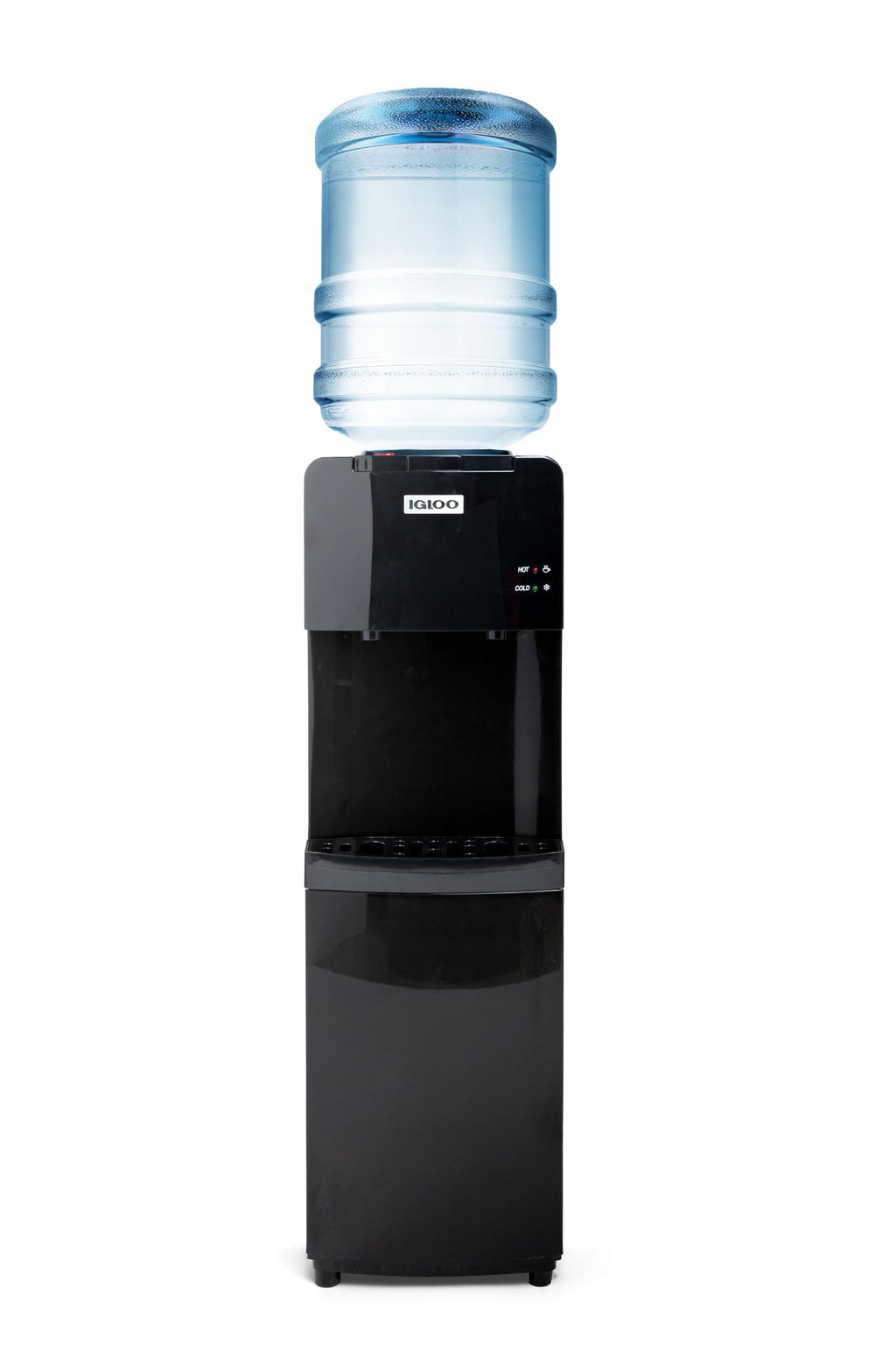 Igloo Top Loading Water Cooler with Removable Drip Tray & Energy-Saving Features- Water Tower with Hot & Cold Temperature Settings- Water Dispenser Fits 3 & 5-Gallon Jugs with Child Safety Lock- White
