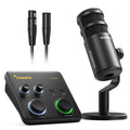 MAONO USB音频接口适用于PC：带XLR输入、24位/192kHz路由软件、LOOPBACK、ASIO驱动，适用于录音、家庭工作室、吉他、播客、直播、DAW（PS22 Lite 黑）