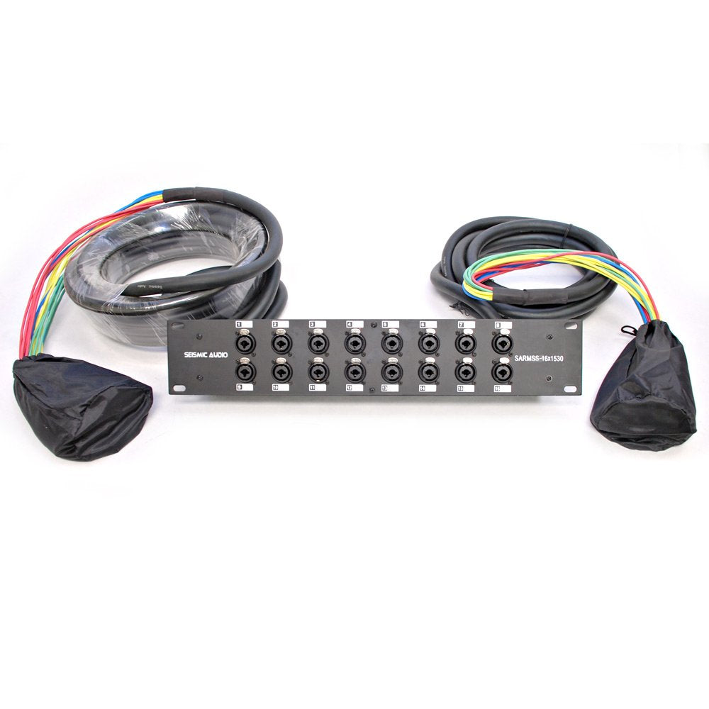 Seismic Audio SARMSS-16x515 Rackmount 16-Kanal XLR TRS Kombi Splitter Snake Kabel – 1,5 m & 4,5 m XLR-Kabelstränge
