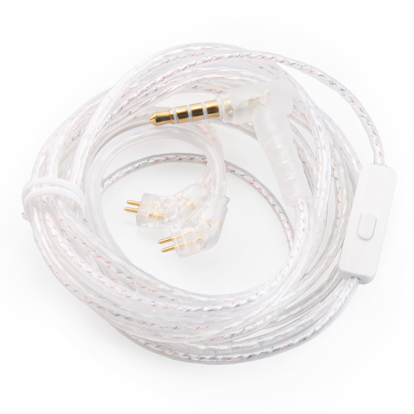 KZ CCA 2PIN IEM Earphone Cable, 4 Core High-Purity Copper Twisted IEMs Replacement Cable, Earbud Headphone Replacement Copper Extension Cable for KZ ZST ZSTX EDX ES4 AS10 CCA C10 C16 TRN V80 V90