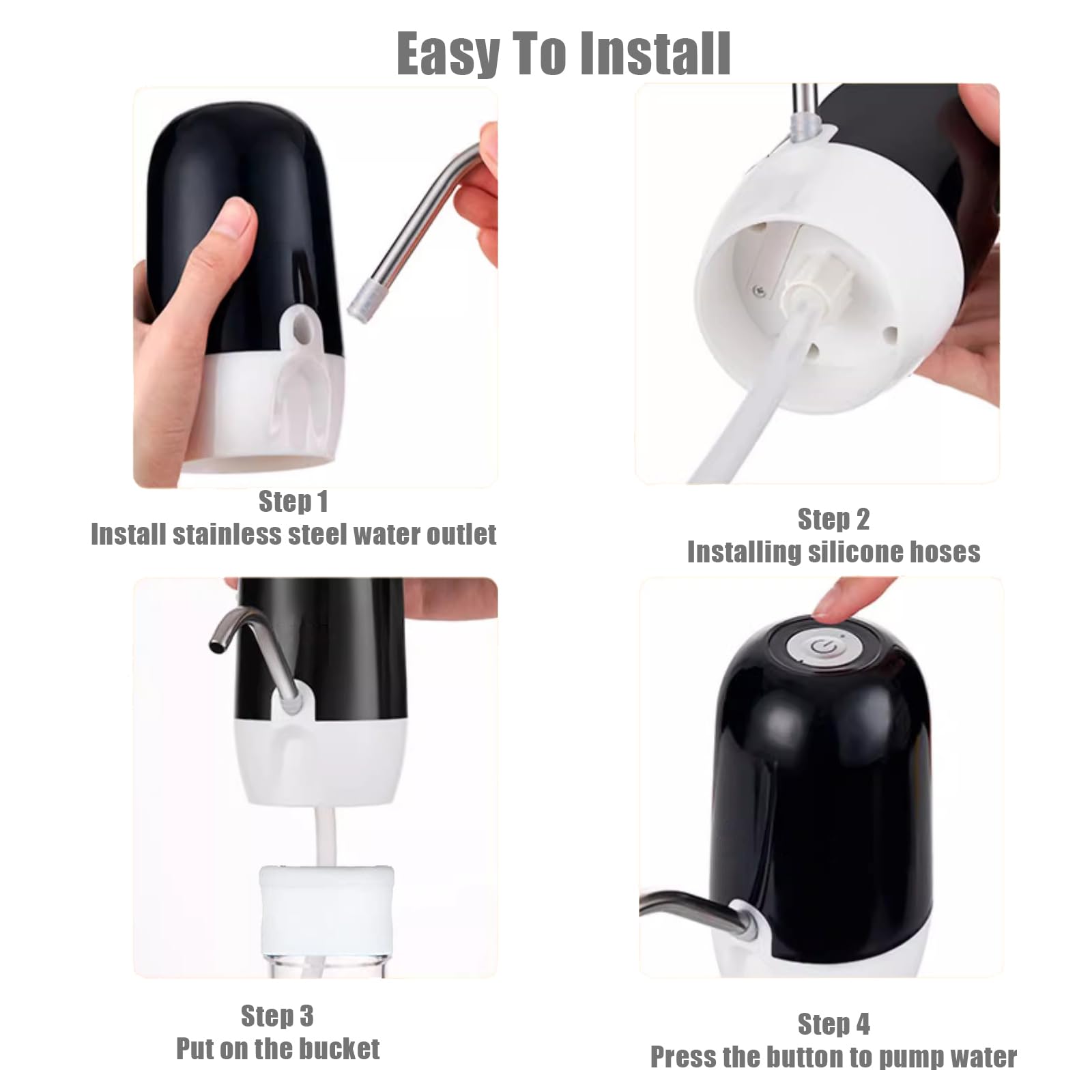 Echte Dual-Wasserpumpe 5 Gallonen Wasserspender, tragbarer Wasserkrug mit hoher Batteriekapazität, USB-Ladefunktion, einfach zu bedienender Wasserspender für 5-Gallonen-Flaschen Camping