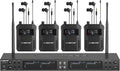 Phenyx Pro Quad-Channel Wireless in Ear Monitor System, Mono IEM System w/ 4 Bodypacks, 4x25 UHF Frequencies, Rack Mount, 164 ft Range, Wireless in Ear Monitor for Bands/Studio (PTM-33-4B)