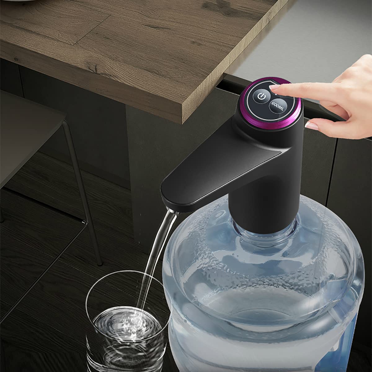 5 Gallon Water Bottle Dispenser Pump System USB Charging Automatic Drinking Water Pump Portable Electric Water Dispenser (Green)