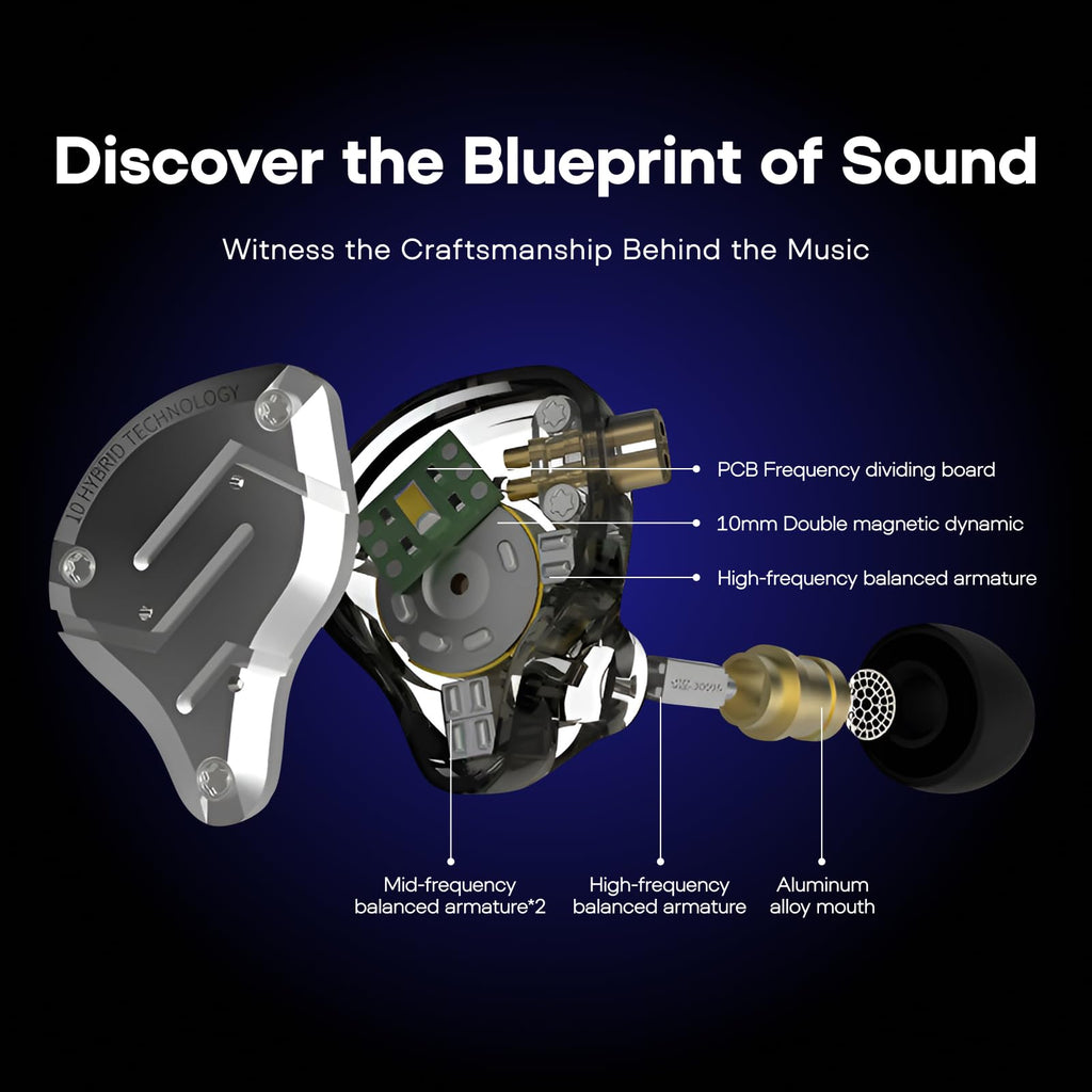 لينسول KZ ZS10 Pro، سماعات أذن داخلية مزودة بـ 4 محركات BA و1 محرك DD، سماعات سلكية هاي فاي، سماعات ألعاب، سماعات IEM هجينة مع لوحة وجه من الفولاذ المقاوم للصدأ، كابل قابل للفصل للموسيقيين (بدون ميكروفون، أسود)