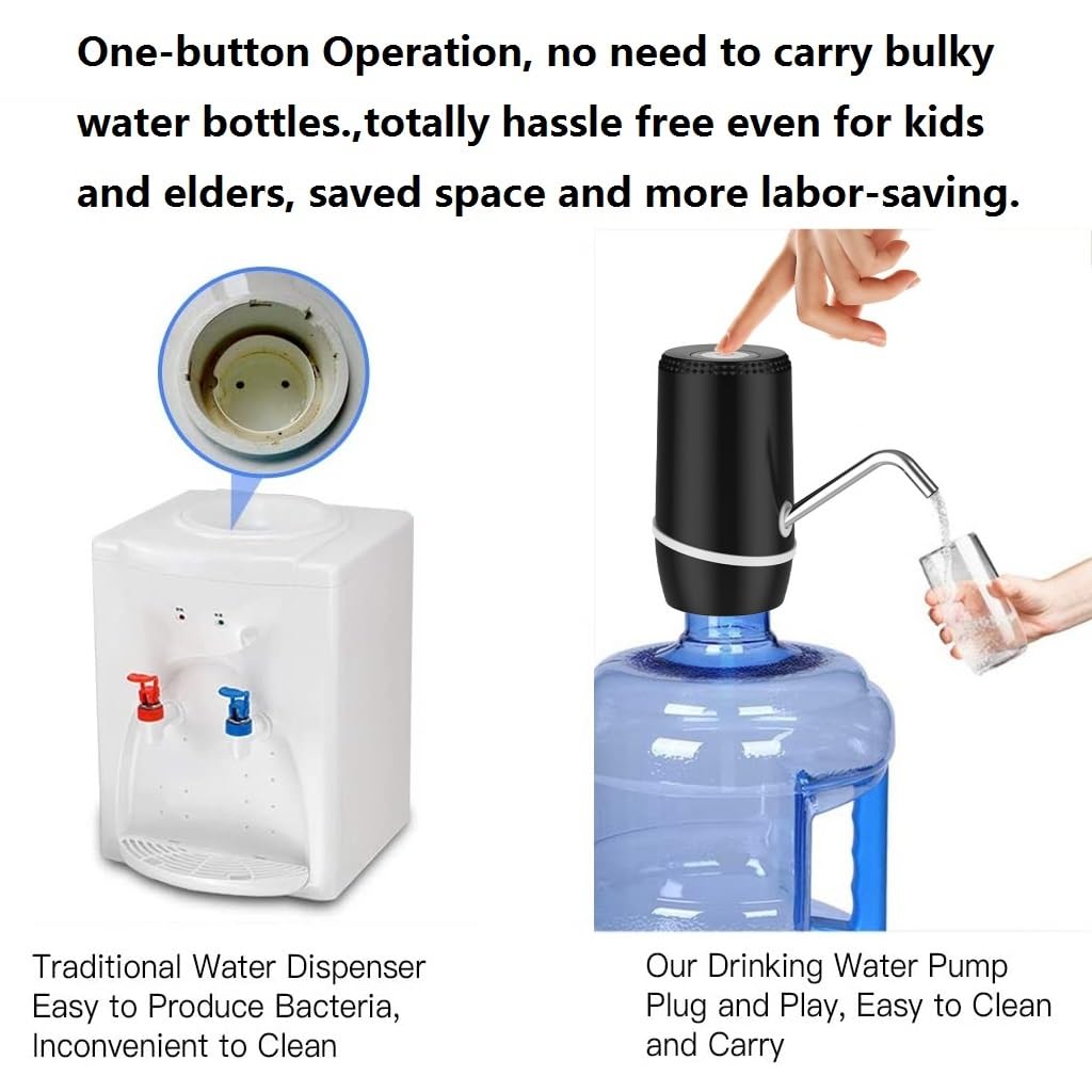 Myvision 2er-Pack elektrischer tragbarer 19-Liter-Wasserspender, universelle Micro-USB-Ladung Wasserflaschenpumpe, 11-19-Liter-Krug-Wasserspender mit Silikonkappe (2 Stück Modell 9)