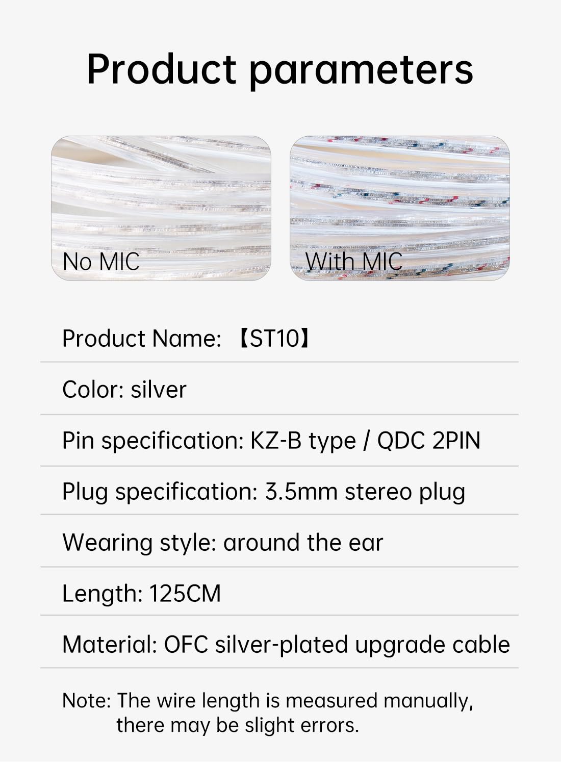 KZ CCA 2PIN IEM Earphone Cable, 4 Core High-Purity Copper Twisted IEMs Replacement Cable, Earbud Headphone Replacement Copper Extension Cable for KZ ZST ZSTX EDX ES4 AS10 CCA C10 C16 TRN V80 V90