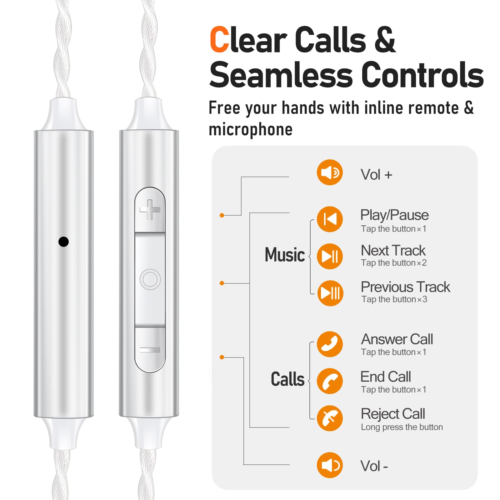 Vibes 202MC USB-C Wired Earbuds - USBC HiFi in Ear Headphones for iPhone 17/16/15 - Noise Isolating Ear Buds w/ Mic - Clear Sound, Deep Bass & Comfort-Fit Earphones - Silver Plated Cord, Carrying Case