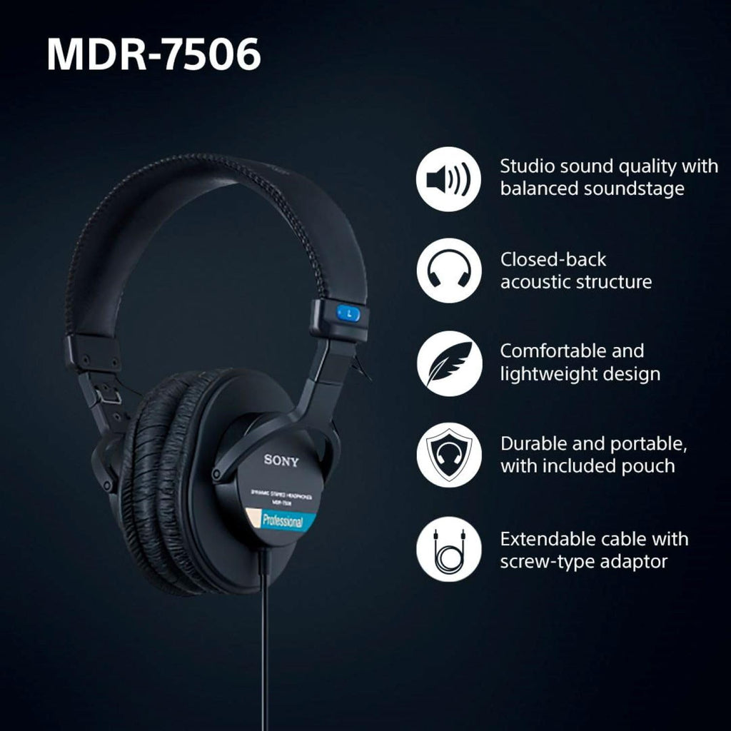 Sony MDR7506 Professioneller Großmembran-Kopfhörer