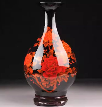 陶瓷花瓶现代时尚展示架陶瓷瓶摆件