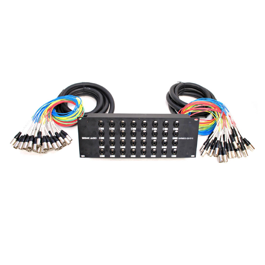 Seismic Audio SARMSS-16x515 Rackmount 16-Kanal XLR TRS Kombi Splitter Snake Kabel – 1,5 m & 4,5 m XLR-Kabelstränge