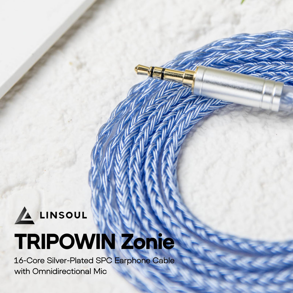 Linsoul Tripowin Zonie IEM Cable, 16 Core Silver Plated Earphone Upgraded Cords, 1.25m SPC in Ear Monitor Cable for 7hz Zero:2 Orchestra Lite Cadenza Hype4 Supermix4(2pin 0.78mm, 3.5mm)(Violet)