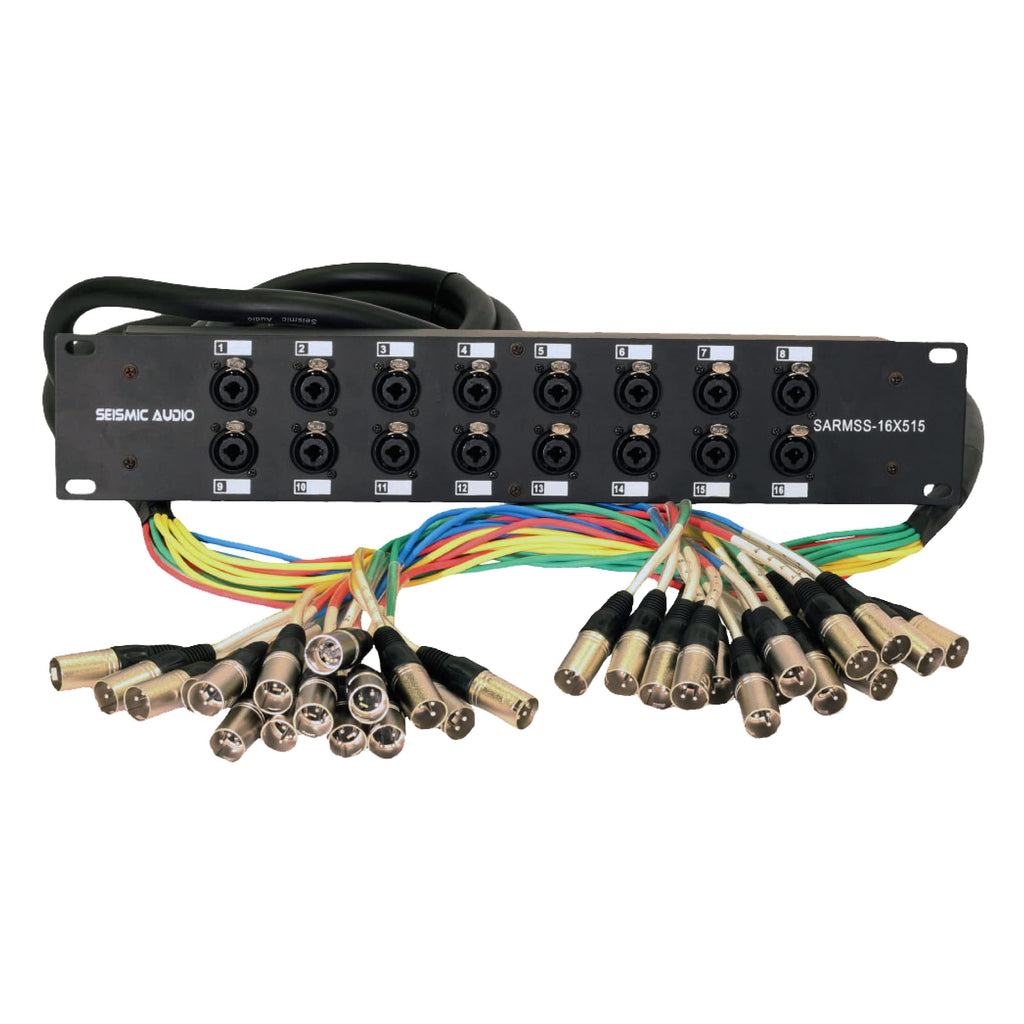Seismic Audio SARMSS-16x515 Rackmount 16-Kanal XLR TRS Kombi Splitter Snake Kabel – 1,5 m & 4,5 m XLR-Kabelstränge