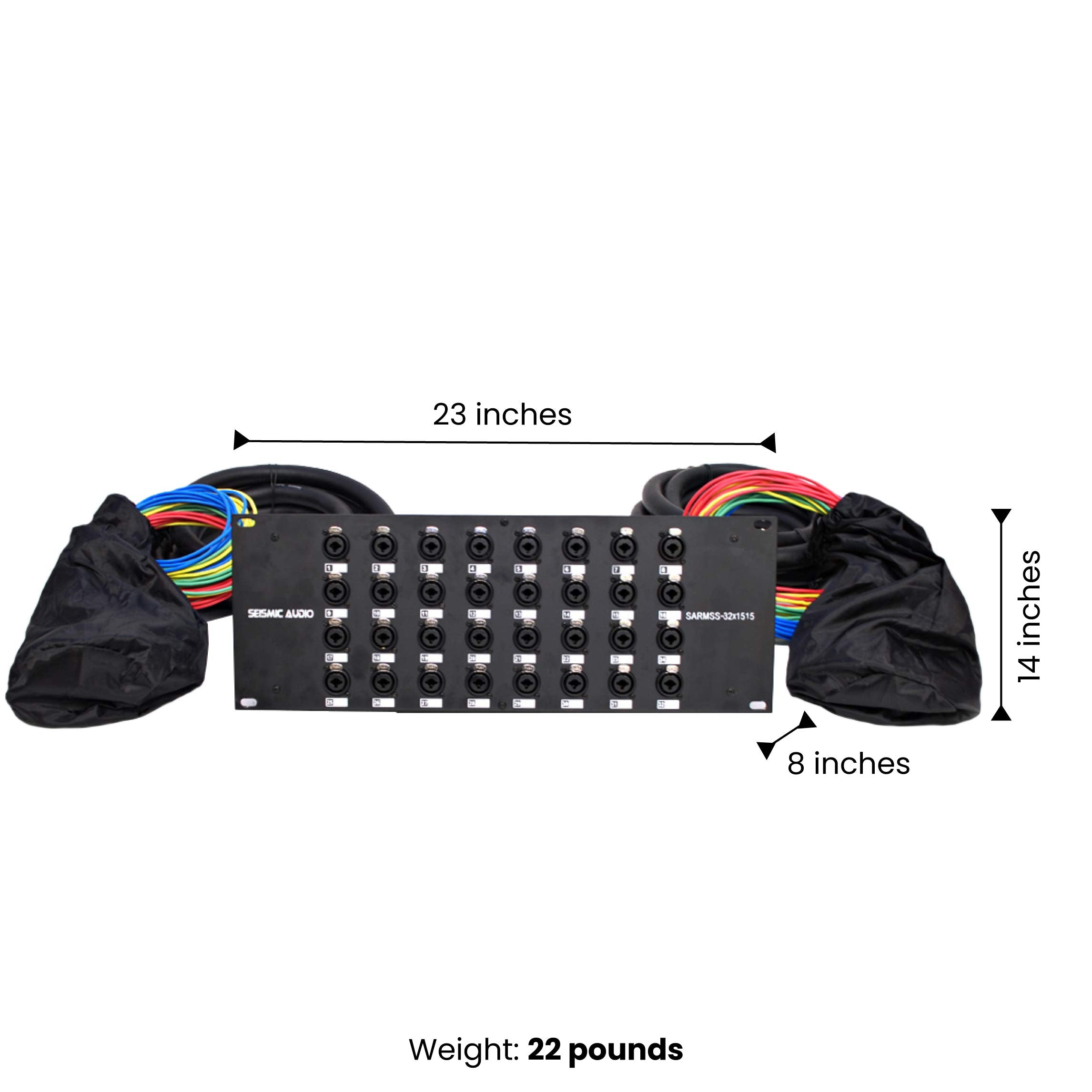 Seismic Audio SARMSS-16x515 Rackmount 16-Kanal XLR TRS Kombi Splitter Snake Kabel – 1,5 m & 4,5 m XLR-Kabelstränge