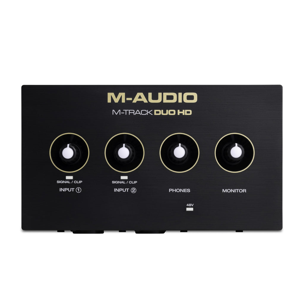 M-AUDIO M-Track Duo USB Audio Interface zum Aufnehmen, Streamen und Podcasting mit zwei XLR-, Line- und DI-Eingängen sowie einer Software-Suite