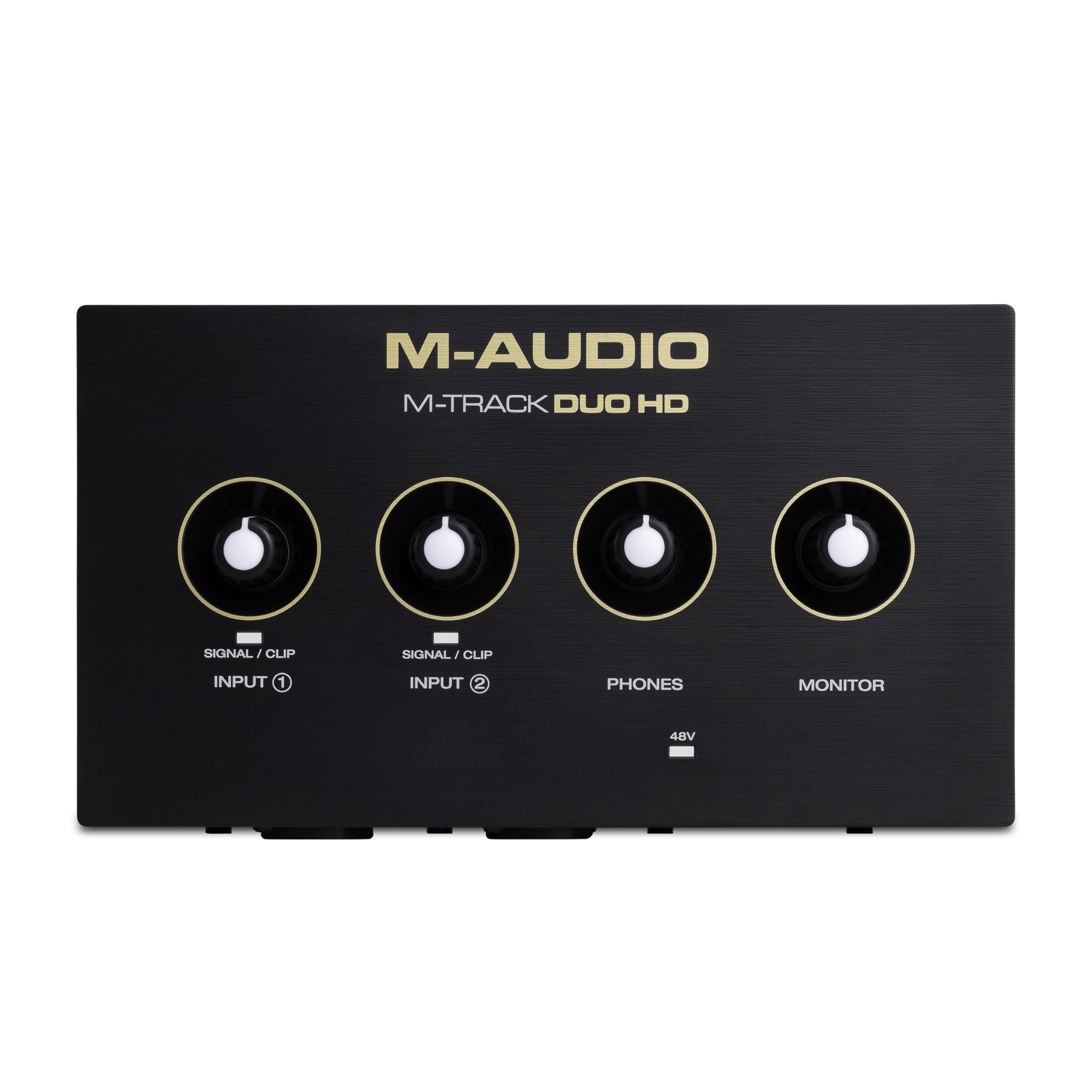 M-AUDIO M-Track Duo USB Audio Interface zum Aufnehmen, Streamen und Podcasting mit zwei XLR-, Line- und DI-Eingängen sowie einer Software-Suite