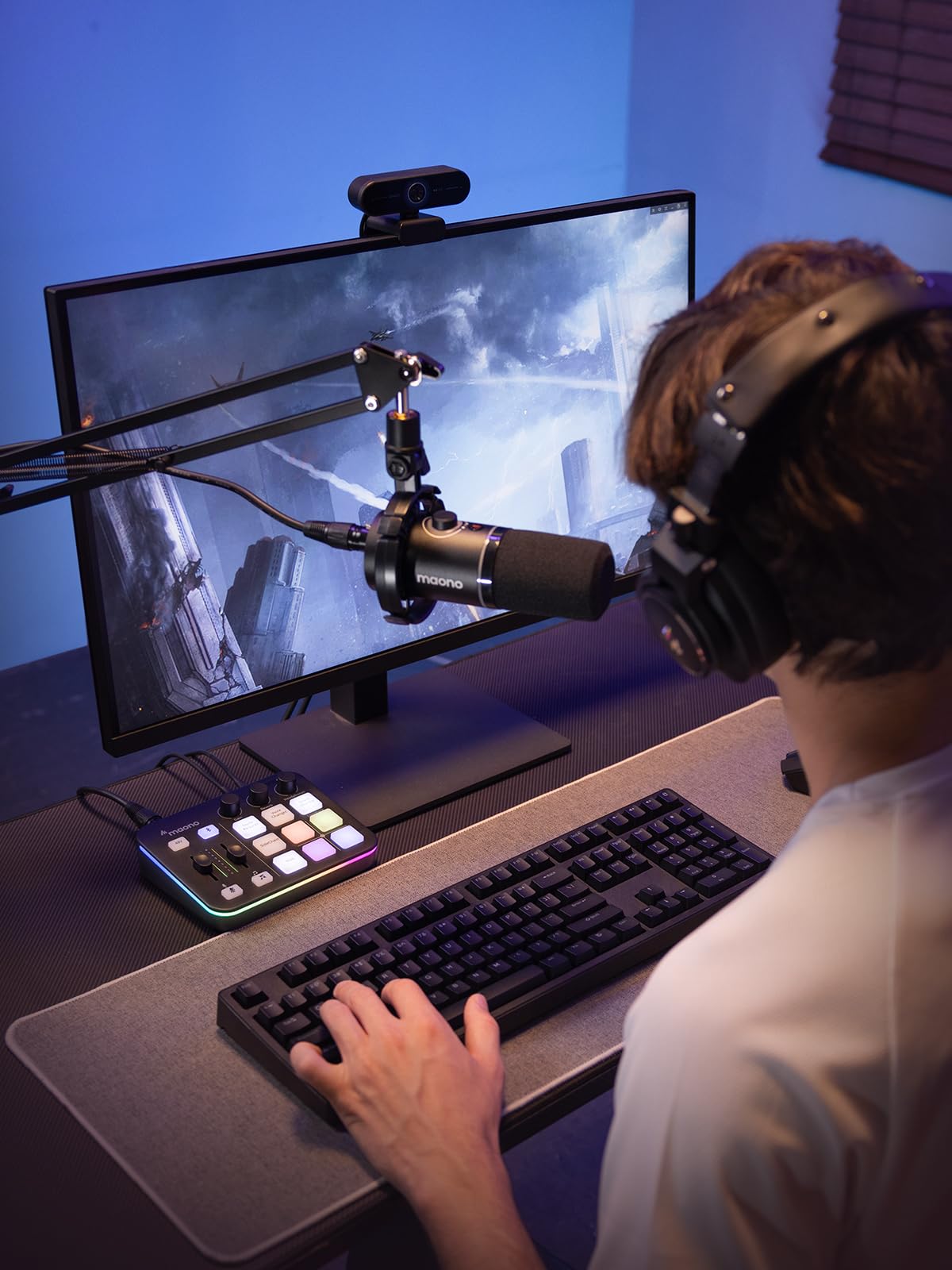 MAONO Gaming Audio Mixer, Audio Interface with Pro-preamp, RGB, Bluetooth, 48V Phantom Power for Live Streaming, Podcasting, Content Create, Gaming MaonoCaster G1 NEO (Not for USB Mic)