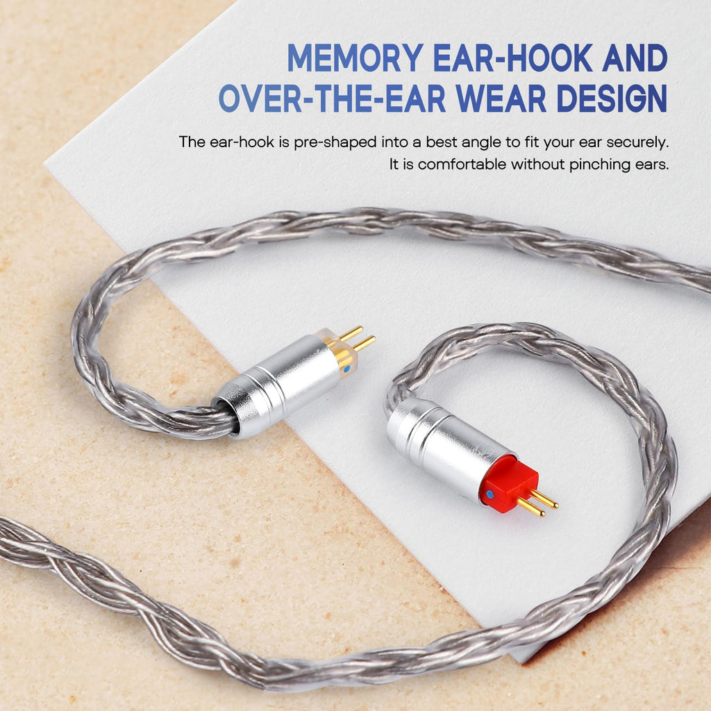 Linsoul Tripowin Zonie IEM Cable, 16 Core Silver Plated Earphone Upgraded Cords, 1.25m SPC in Ear Monitor Cable for 7hz Zero:2 Orchestra Lite Cadenza Hype4 Supermix4(2pin 0.78mm, 3.5mm)(Violet)
