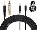 SOULWIT Headphone Cable for Sennheiser HD800/HD800S/HD820, Nylon Braided Audio Cable Replacement, 6N OCC + Silver-Plated OCC, 3 m/10 ft, 3.5 mm Plug & 6.35 mm Adapter