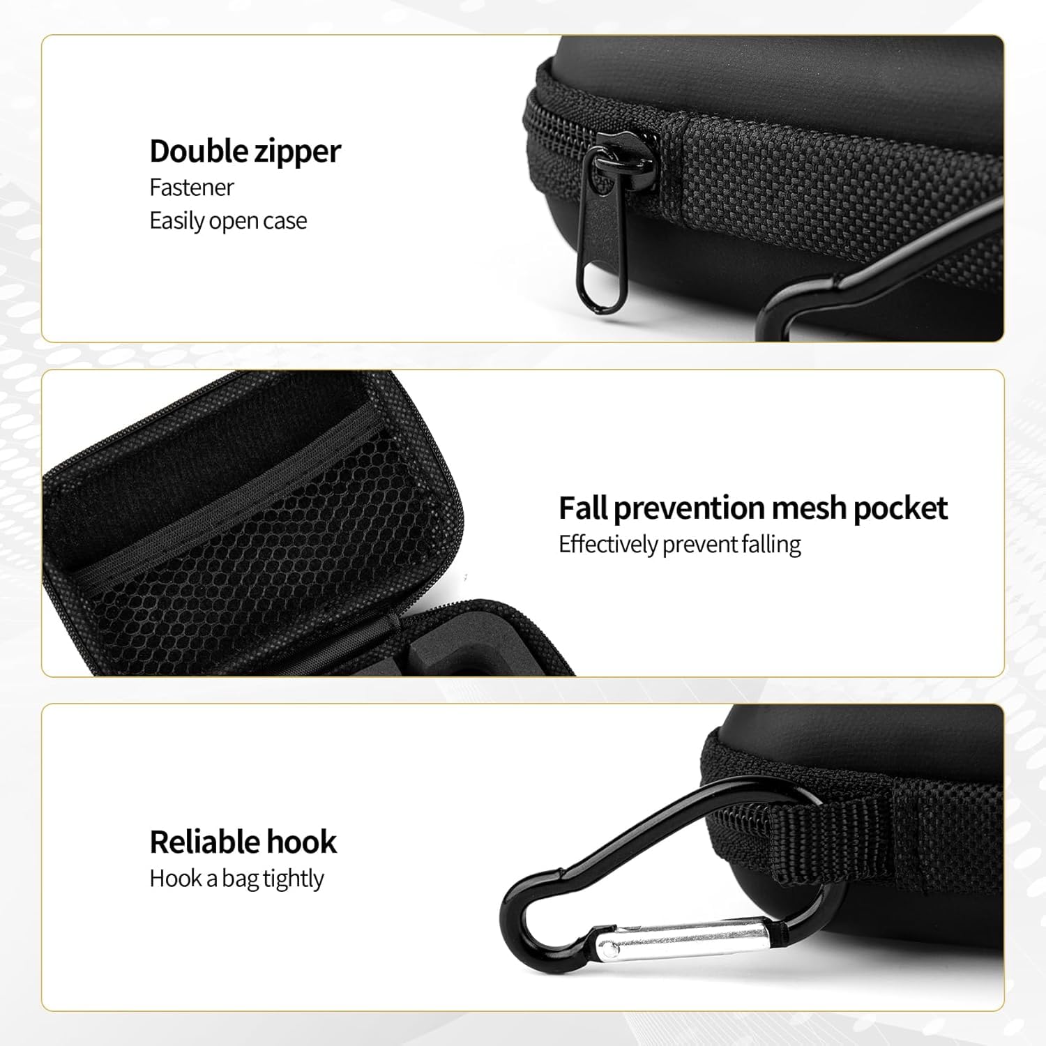KZ ZS10 Pro IEM 入耳式监听器盒，带登山扣的 CCZ ZC02 耳机盒，适用于 CCA CRA、Shure SE215、Moondrop Chu、CCZ Melody、KBEAR KS1 的 EVA 旅行收纳包