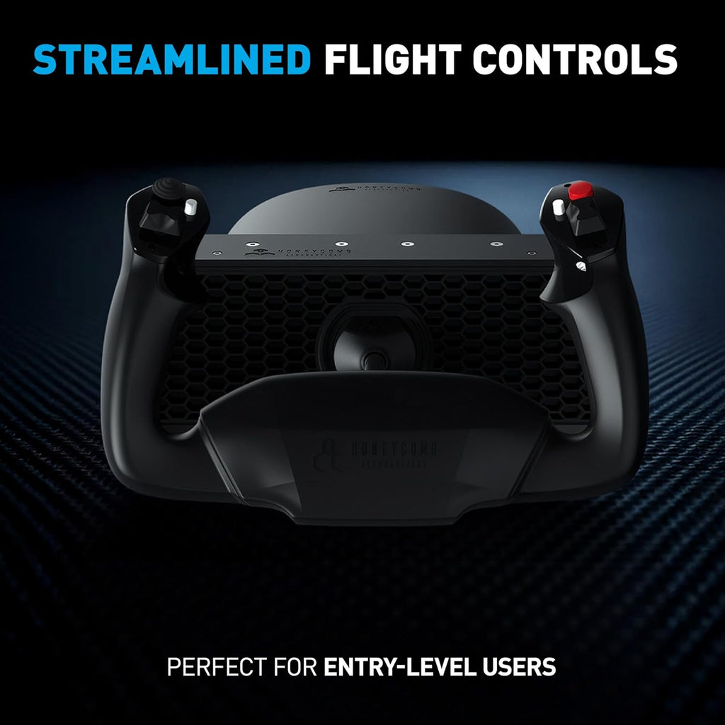 Honeycomb Alpha LITE - compact yoke for flight simulation, 180 rotation, programmable buttons, sturdy steel shaft, clear design perfect for sim beginners, plug & fly with MSFS 2024 [video game] [video game] [video game]