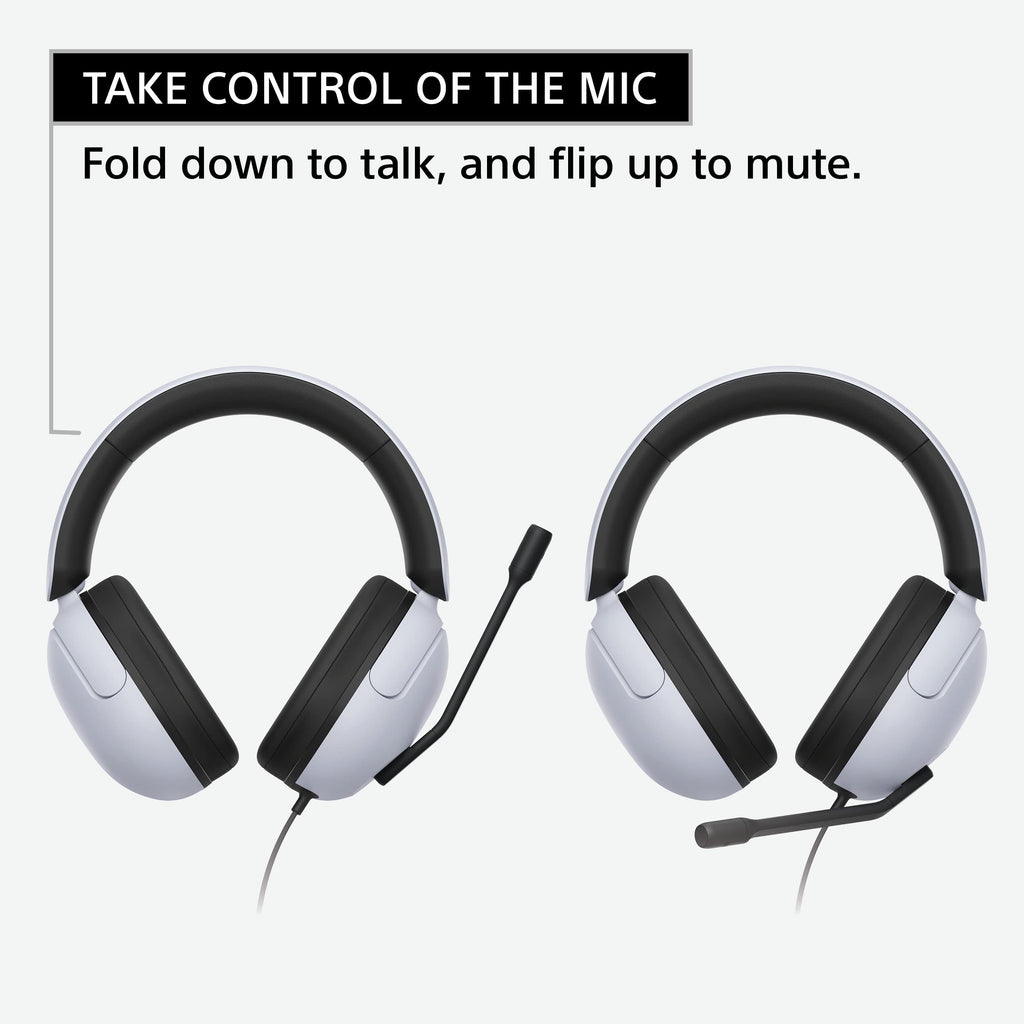 Sony INZONE H3 Wired Gaming Headphones With Mic, PS5 Headphones, Over-Ear, Personalized 360 Spatial Sound, Discord Certified MDR-G300 (White)