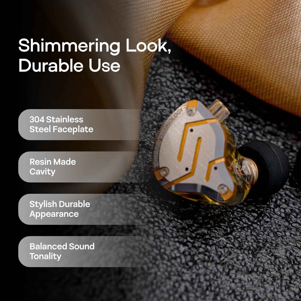 Linsoul KZ ZS10 Pro, 4BA+1DD 5 Driver in Ear Monitor, HiFi Wired Earbuds, Gaming Earbuds, Hybrid IEM Earphones with Stainless Steel Faceplate, Detachable Cable for Musician(Without Mic, Dark Black)
