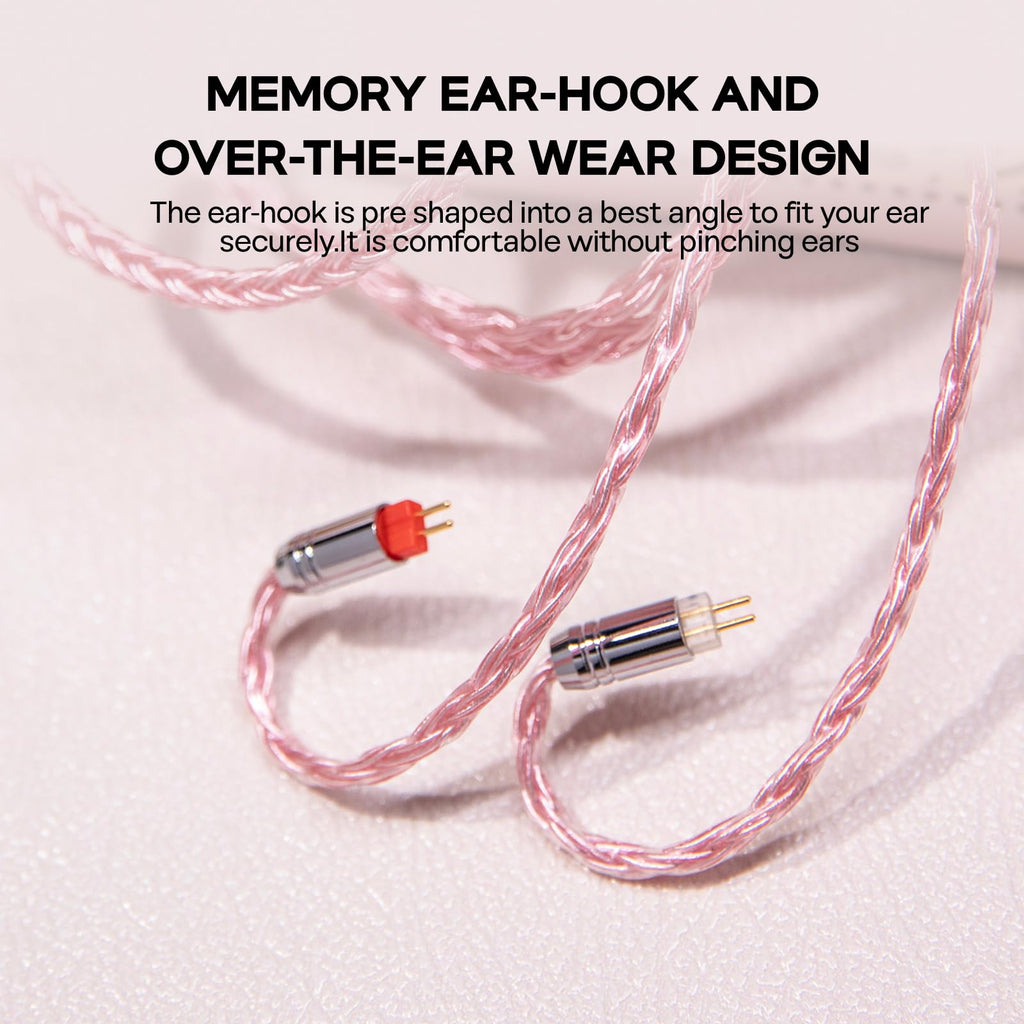 Linsoul Tripowin Zonie IEM Cable, 16 Core Silver Plated Earphone Upgraded Cords, 1.25m SPC in Ear Monitor Cable for 7hz Zero:2 Orchestra Lite Cadenza Hype4 Supermix4(2pin 0.78mm, 3.5mm)(Violet)