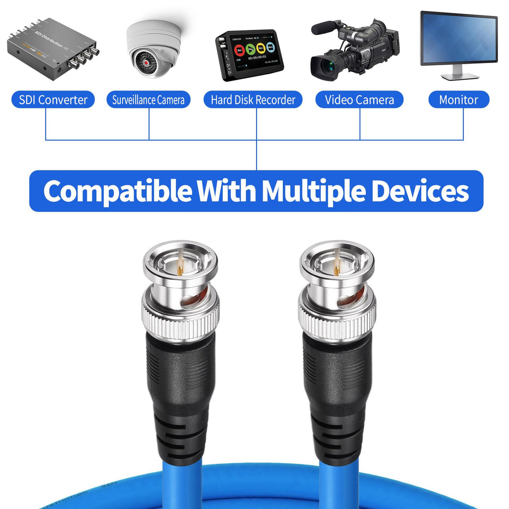 Superbat SDI Cable BNC Cable 3G/6G/12G (Belden 1694A)，10FT/15FT/30FT/50FT/100FT/200FT,Supports HD-SDI/3G-SDI/4K/8K，SDI Video Cable Precision Video Cable(1Pcs)