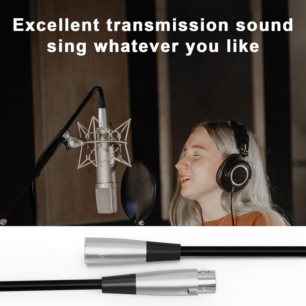 كابلات XLR، كابل ميكروفون XLR بطول 6 أقدام، مجموعة 8 قطع، كابل مكبر صوت متوازن 3 دبابيس من ذكر إلى أنثى، سلك ميكروفون للاستوديو، التسجيل الحي، إضاءة DMX