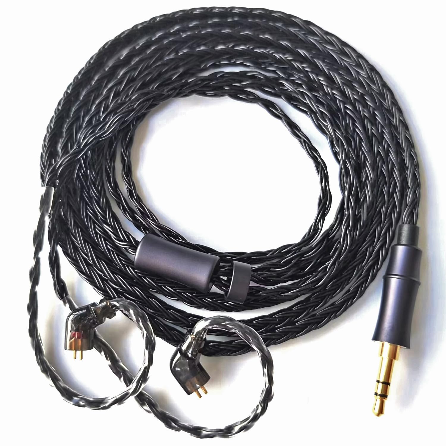 IEM Upgrade Cable, 16 Core Silver Plated Earphone Upgraded Cords, QDC-C Pin 1.5m in Ear Monitor Cable for KZ ZS10 ZSN PRO AS16 CCA CRA C12(Recessed 2pin 3.5mm 4.9ft) Black