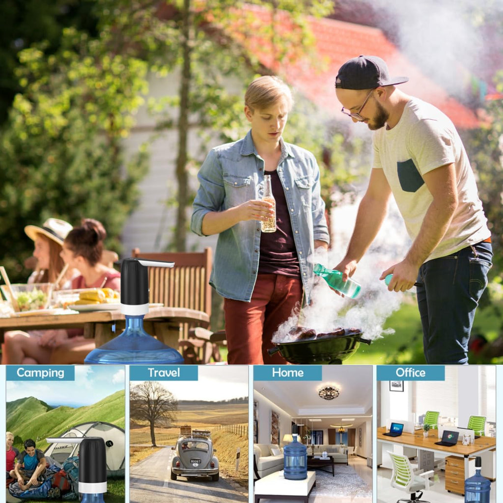 Myvision 2er-Pack elektrischer tragbarer 19-Liter-Wasserspender, universelle Micro-USB-Ladung Wasserflaschenpumpe, 11-19-Liter-Krug-Wasserspender mit Silikonkappe (2 Stück Modell 9)