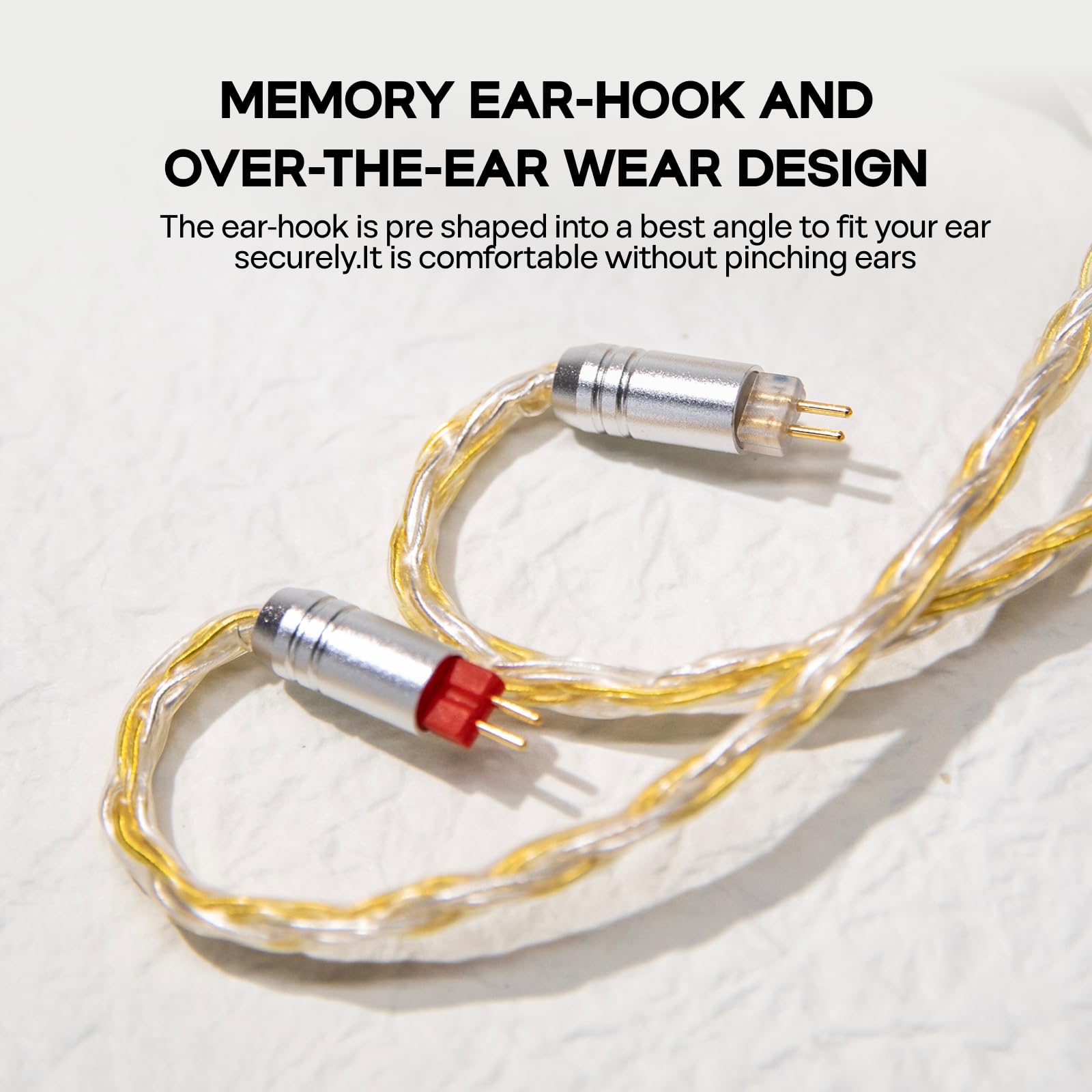 Linsoul Tripowin Zonie IEM Cable, 16 Core Silver Plated Earphone Upgraded Cords, 1.25m SPC in Ear Monitor Cable for 7hz Zero:2 Orchestra Lite Cadenza Hype4 Supermix4(2pin 0.78mm, 4.4mm)(Grey)
