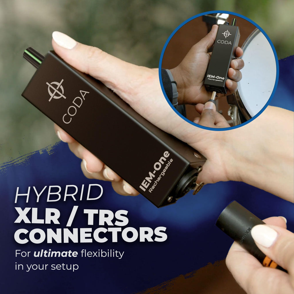 Coda Ultra-Compact Personal in Ear Monitor Amplifier - Double Channel Headphone Amplifier System with XLR & TRS Input - Portable IEM Amp with Mono & Stereo Mix Panning - Sturdy Housing with Belt Clip