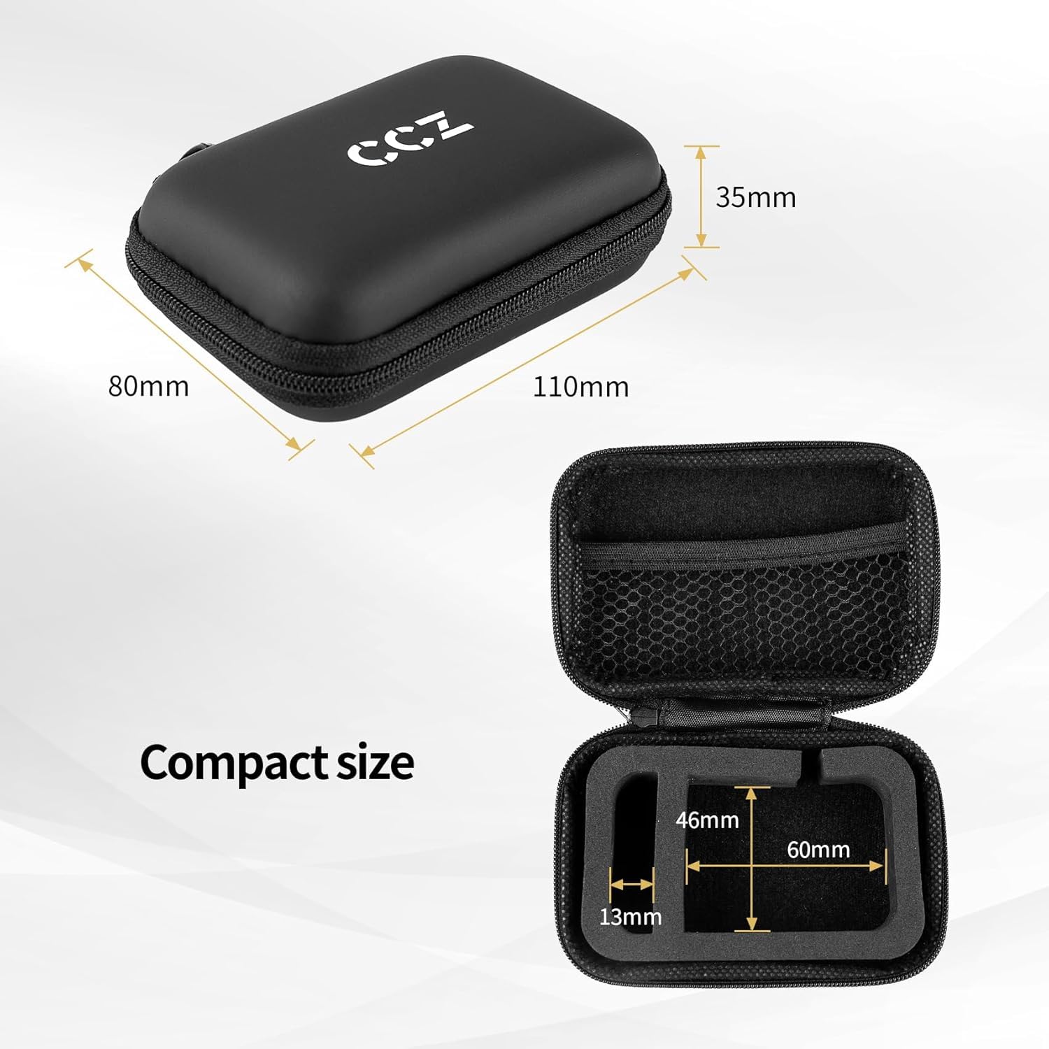 KZ ZS10 Pro IEM 入耳式监听器盒，带登山扣的 CCZ ZC02 耳机盒，适用于 CCA CRA、Shure SE215、Moondrop Chu、CCZ Melody、KBEAR KS1 的 EVA 旅行收纳包