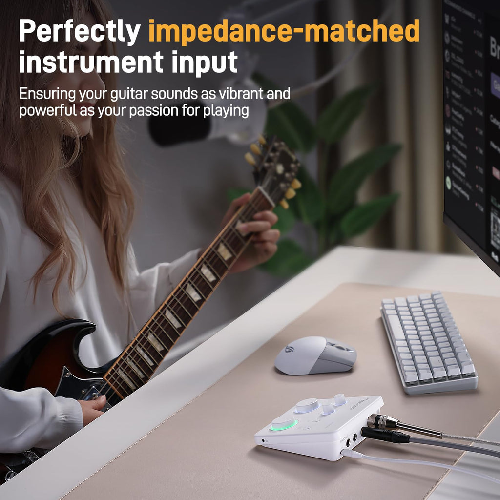 MAONO USB音频接口适用于PC：带XLR输入、24位/192kHz路由软件、LOOPBACK、ASIO驱动，适用于录音、家庭工作室、吉他、播客、直播、DAW（PS22 Lite 黑）