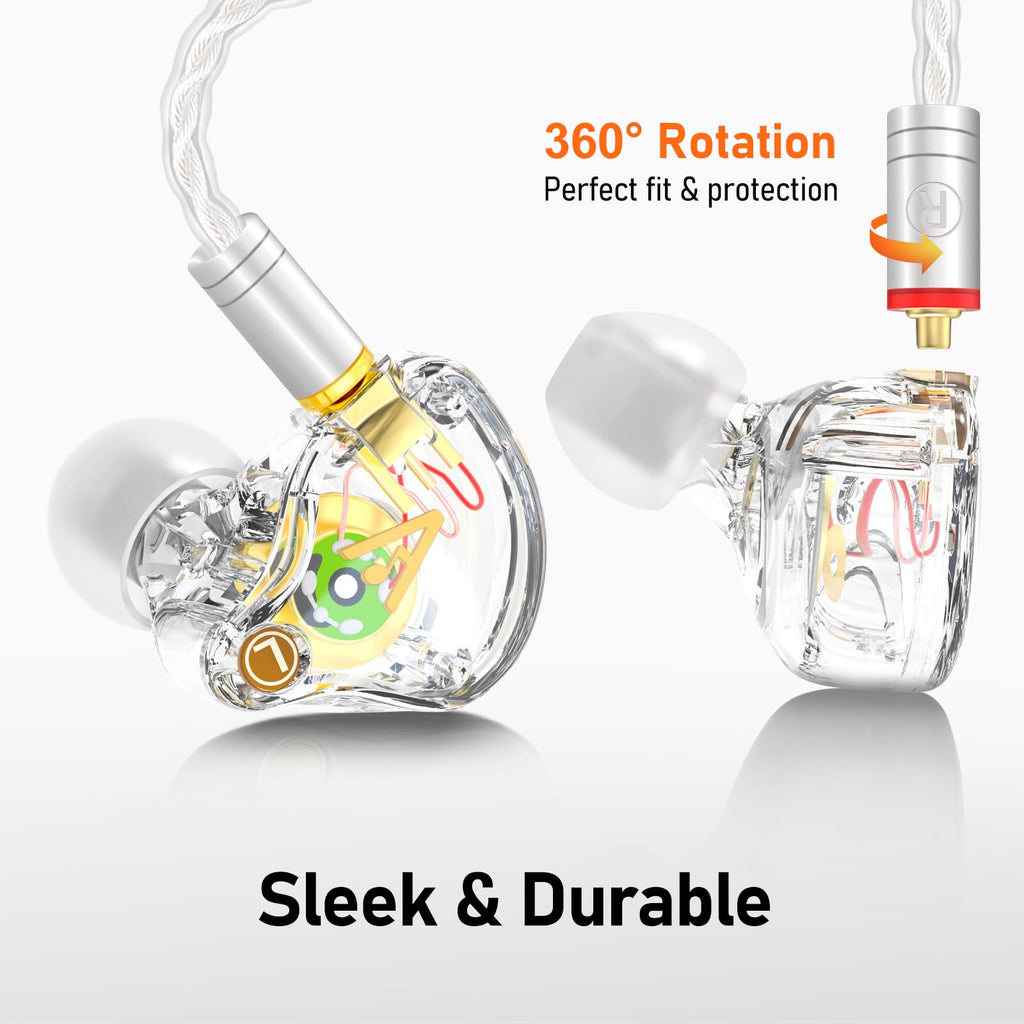 Vibes 202MC USB-C Wired Earbuds - USBC HiFi in Ear Headphones for iPhone 17/16/15 - Noise Isolating Ear Buds w/ Mic - Clear Sound, Deep Bass & Comfort-Fit Earphones - Silver Plated Cord, Carrying Case