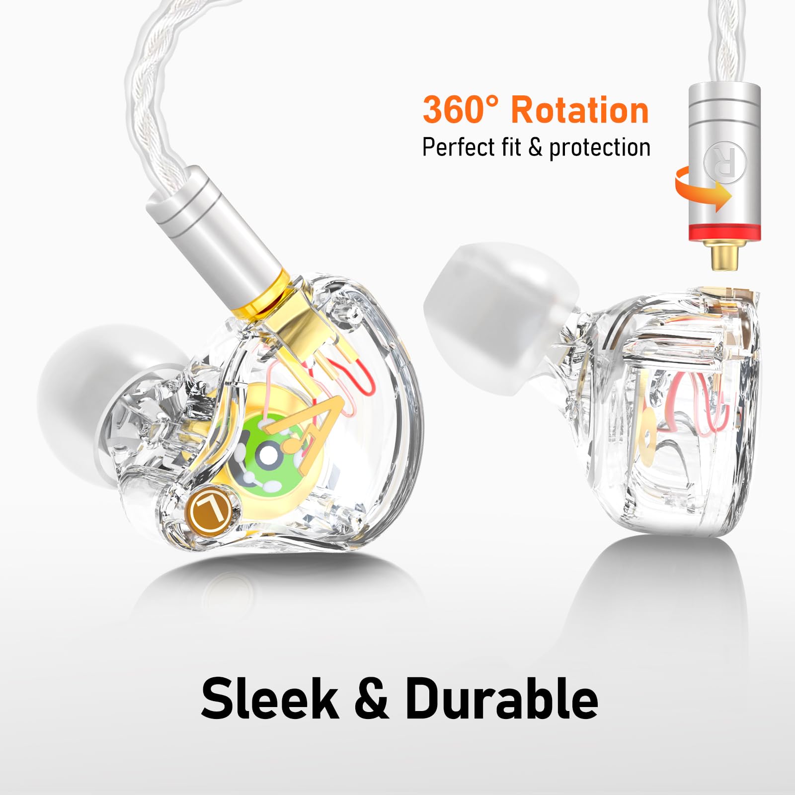 Vibes 202MC USB-C Wired Earbuds - USBC HiFi in Ear Headphones for iPhone 17/16/15 - Noise Isolating Ear Buds w/ Mic - Clear Sound, Deep Bass & Comfort-Fit Earphones - Silver Plated Cord, Carrying Case